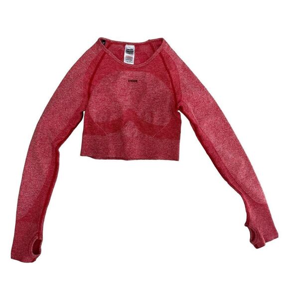 Gymshark Flex Long Sleeve Crop Top In Red Size Medium - Picture 2 of 8